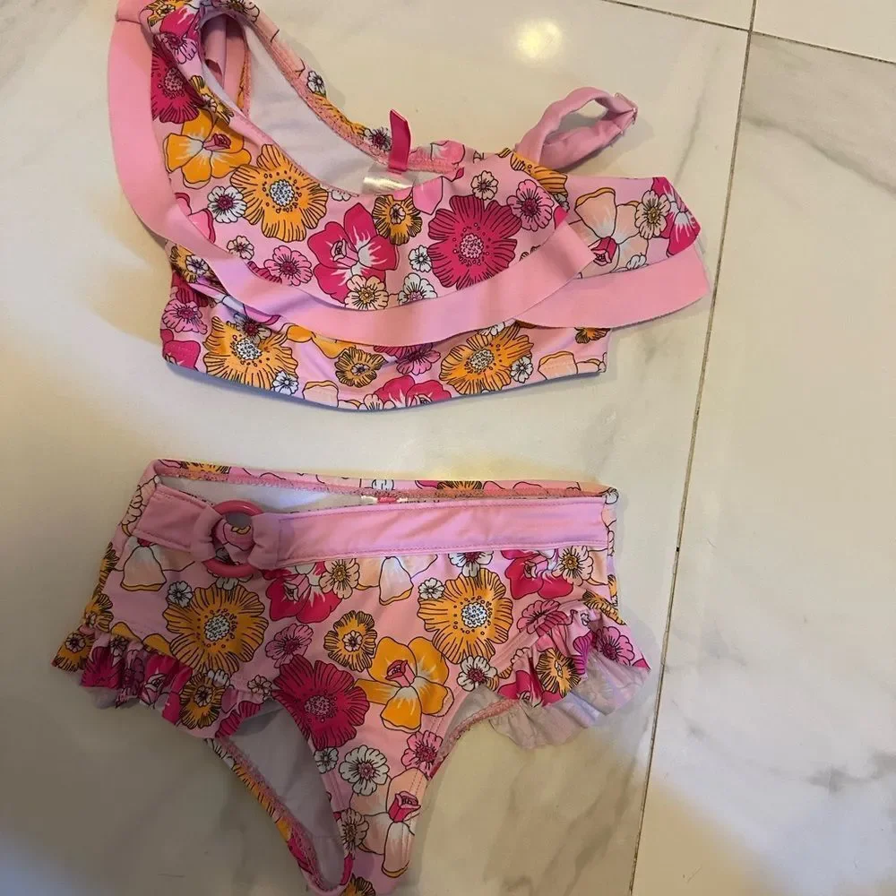 BUNDLE of 6 Betsey Johnson Kids Swim Bikinis - Pink, Yellow, Multicolor